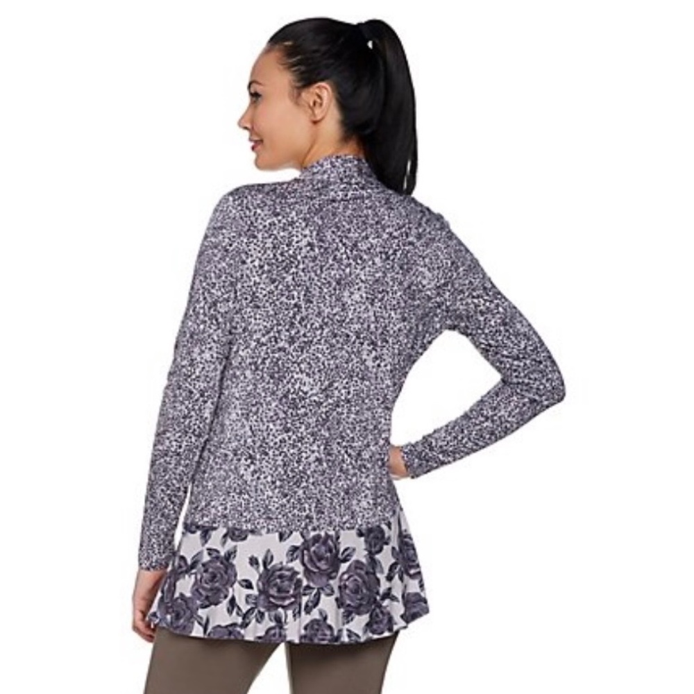 Mixed Print Cardigan with Pop Pockets